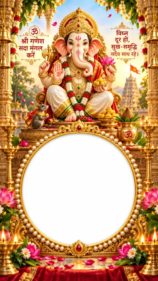 Ganesh Photo Frame – Add Your Photo for Status