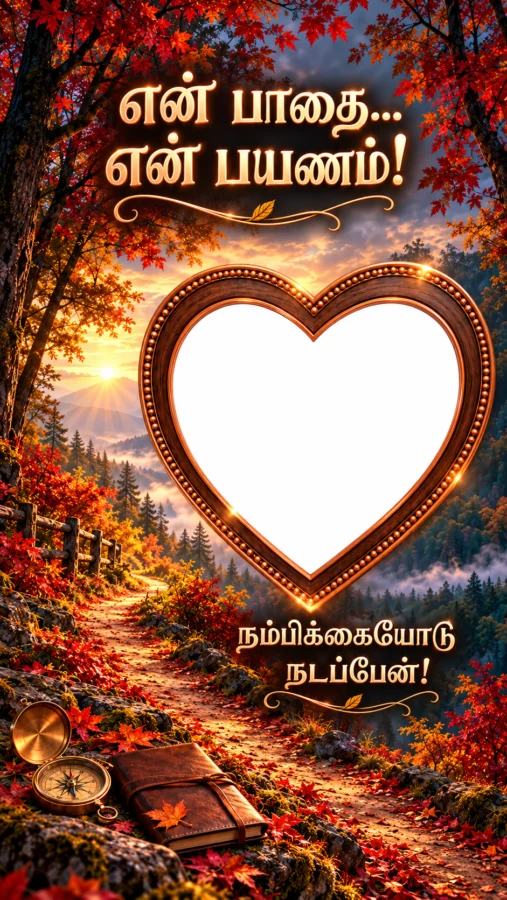 என் பாதை என் பயணம் – Tamil Heart Photo Frame
