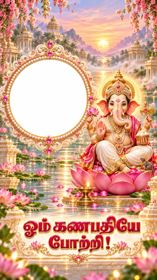 ஓம் கணபதியே போற்றி – Tamil Ganesha Photo Frame